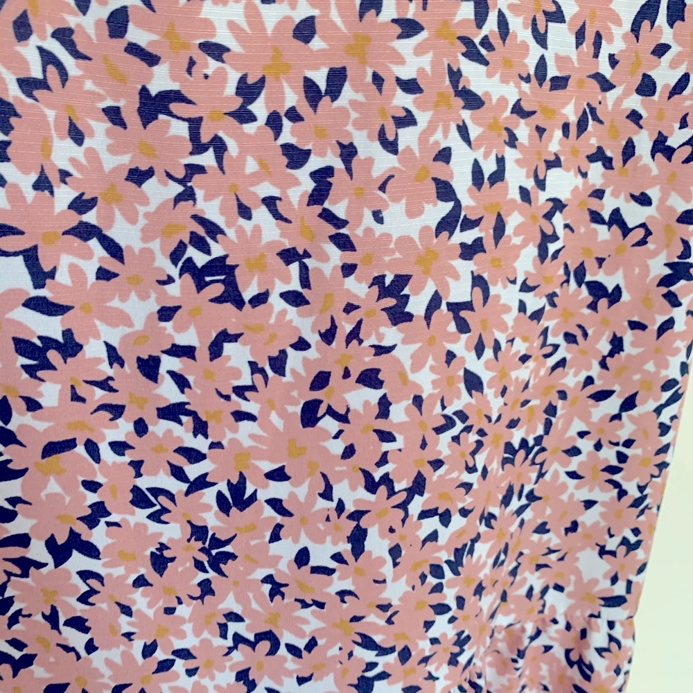 Pink Floral Dress with Frills sz. S - Picture 4 of 5